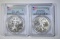 2-2011 SILVER EAGLES, PCGS MS-70 FIRST STRIKES