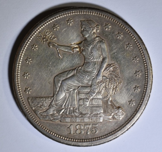 1875-S TRADE DOLLAR AU CHOP MARK