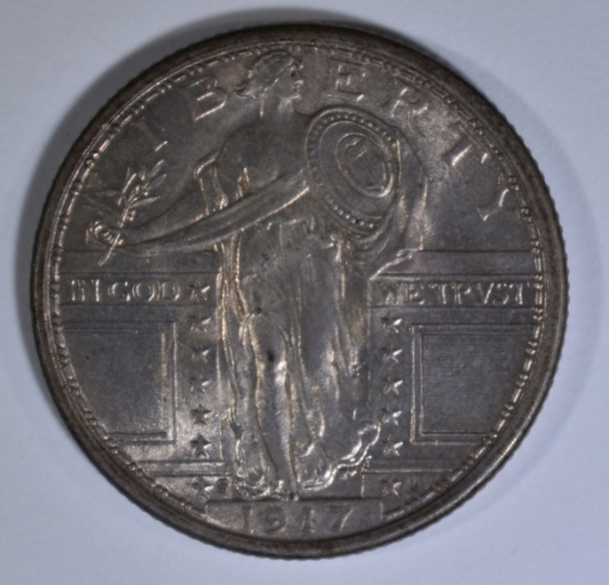 1917-S TYPE 1 STANDING LIBERTY QUARTER AU/BU