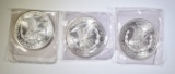 3 1 OZ SILVER ROUNDS  WORLD TRADE AND COMMERCE