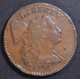 1794 HEAD OF 95 LARGE CENT XF RIM BUMPS