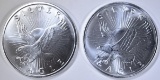 2-SUNSHINE MINT ONE OUNCE .999 SILVER ROUNDS
