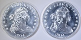 2-1804 REPLICA DOLLAR ONE OUNCE .999 SILVER ROUNDS