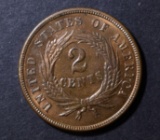 1868 2 CENT PIECE GEM BU RB