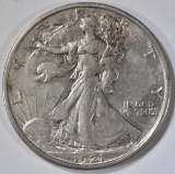 1921-D WALKING LIBERTY HALF DOLLAR  AU