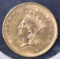 1856 $1 GOLD, CH BU- SLANTED 