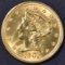 1906 $2.5 GOLD, GEM BU