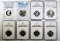 LOT OF 8 GRADED COINS: