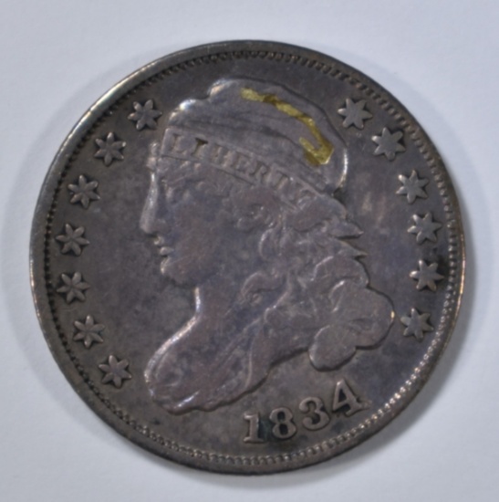 1834 BUST DIME VF/XF