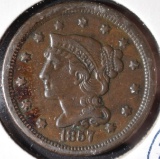 1857 SD LARGE CENT  XF