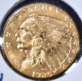 1925-D $2.5 GOLD INDIAN, CH/GEM BU