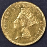 1887 $3 GOLD, NICE BU- SCARCE!