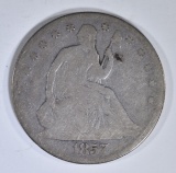 1857-O SEATED LIBERTY HALF DOLLAR VG