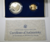 1987 CONSTITUTION 2-COIN SET WITH $5.00 GOLD