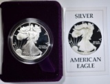 1986-S PROOF AMERICAN SILVER EAGLE IN ORIG BOX/COA
