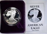 1989-S PROOF AMERICAN SILVER EAGLE IN ORIG BOX/COA