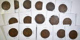 16 MIXED DATE/VARIETIES LARGE CENTS  F-VF