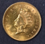 1854 $1 GOLD TYPE 2 INDIAN PRINCESS  CH BU+