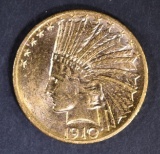 1910-D $10 GOLD INDIAN  CH/GEM BU