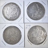 4- 1921-D MORGAN DOLLARS, VG 1- HOLED & PLUGGED