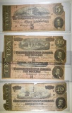 LOT OF 4 CONFEDERATES STATES OF AMERICAN NOTES