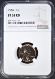 1957 LINCOLN CENT NGC PF-68 RD