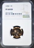 1959 LINCOLN CENT NGC PF-68 RD