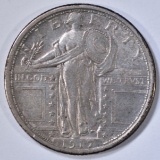 1917-D STANDING LIBERTY QUARTER, AU/ BU