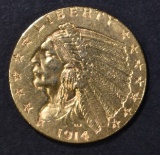 1914-D $2.5 GOLD INDIAN  CH BU