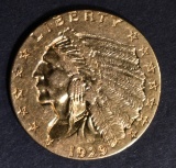 1929 $2.5 GOLD INDIAN  BU