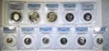 LOT OF 11 1976 PCGS GRADED COINS