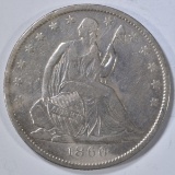 1860-O SEATED LIBERTY HALF DOLLAR  XF