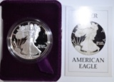 1986-S PROOF AMERICAN SILVER EAGLE BOX/COA