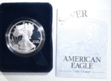 2003-W PROOF AMERICAN SILVER EAGLE, BOX/COA