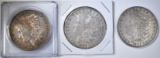 1885, 1886, & 1891-S MORGAN DOLLARS, FINE