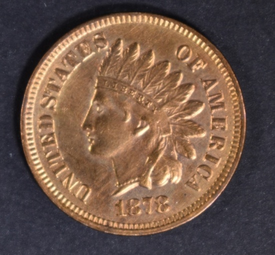 1878 INDIAN CENT AU/BU