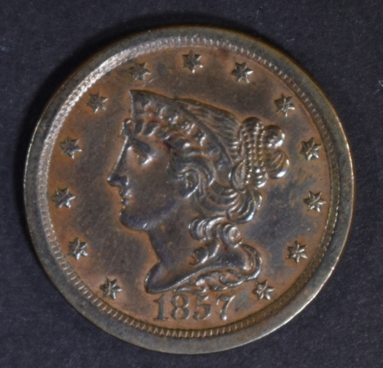 1857 HALF CENT AU