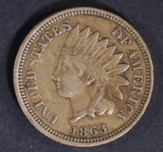 1863 INDIAN CENT XF