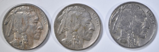 1928-P,D,S BUFFALO NICKELS XF