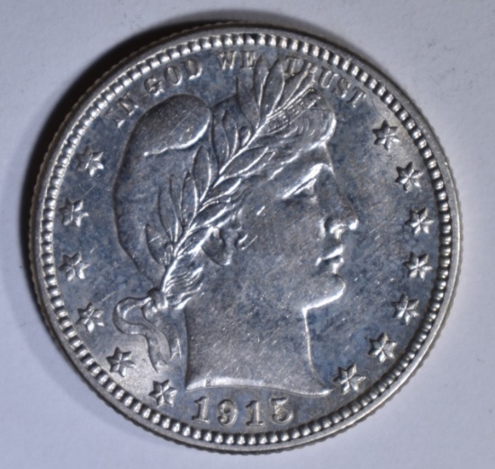 1915-D BARBER QUARTER AU/BU