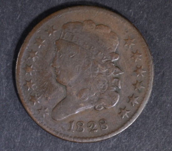 1828 HALF CENT VF/XF