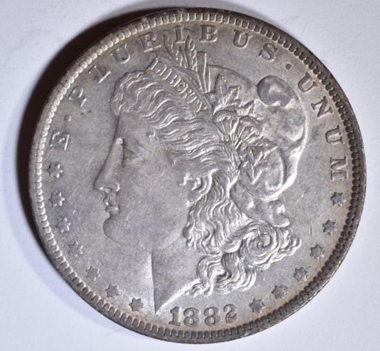 1882-O/S MORGAN DOLLAR AU/UNC, STRONG O/S