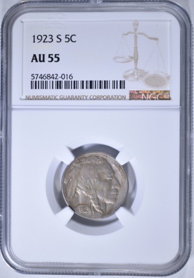 1923-S BUFFALO NICKEL NGC AU-55