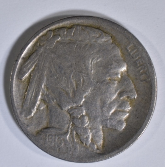 1913-D T-2 BUFFALO NICKEL F/VF KEY COIN