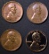 4 1962 PROOF LINCOLN CENTS   COLOR