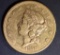 1858 $20 GOLD LIBERTY  VF