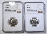 1942-S & 45-S SILVER JEFFERSON  NICKELS NGC MS-66