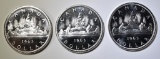 3-1963 CH BU CANADIAN SILVER DOLLARS