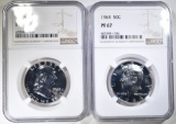 1963 FRANKLIN & 64 KENNEDY HALVES NGC PF-67