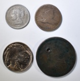 MIXED TYPE LOT  4 COINS: